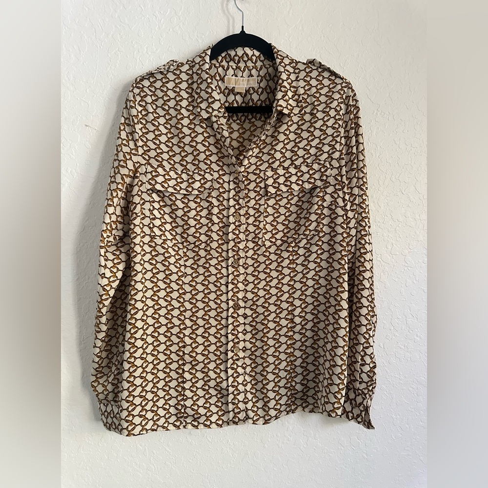 MICHAEL Michael Kors chain long sleeve blouse